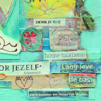 Collage kunstwerk 'Wees een licht voor jezelf' VERKOCHT