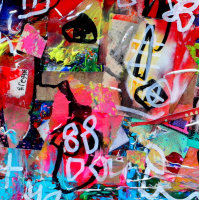 Collage Basquiat stijl 