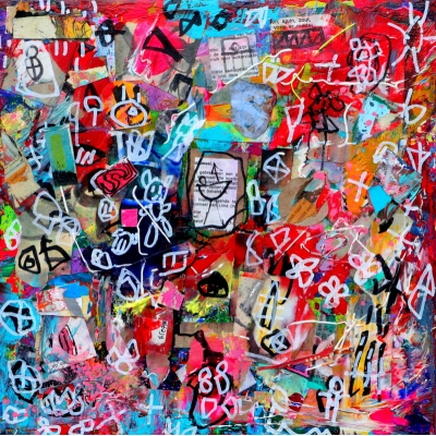 Collage Basquiat stijl 