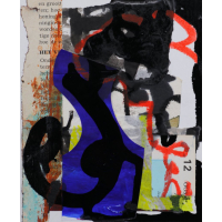 Collage schilderij 'Transformatieproces' 