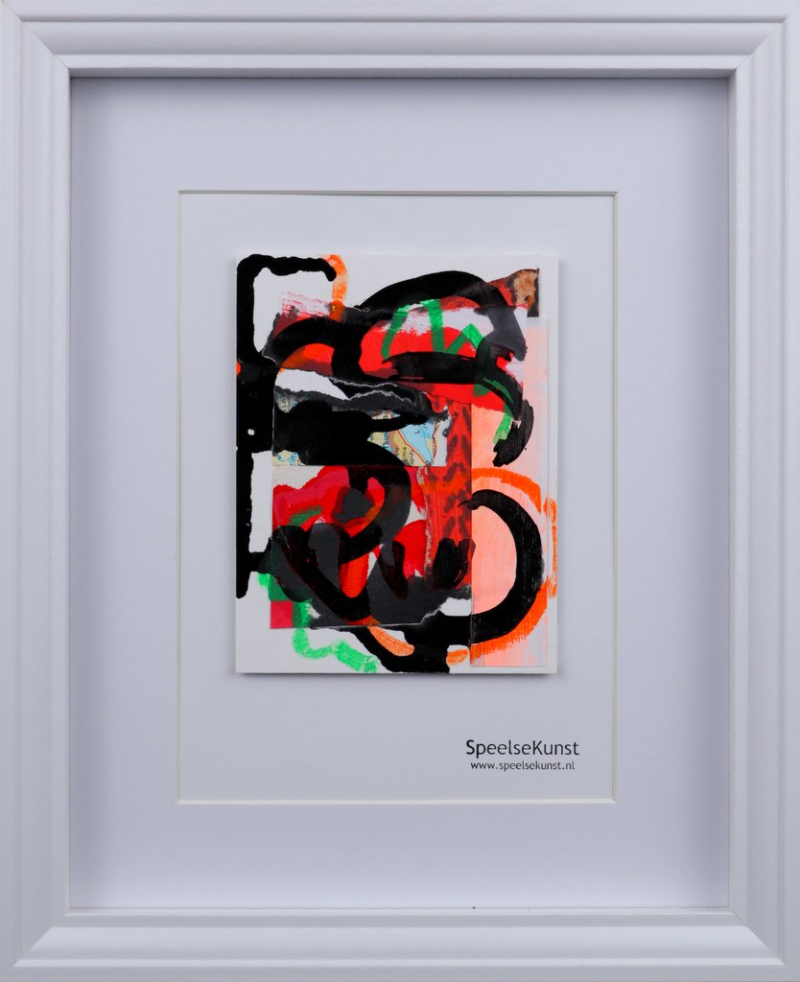Collage schilderij 'What's going on?' | SpeelseKunst