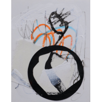 Collage schilderij 'Round and around we go'