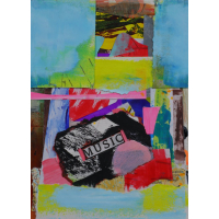 Mixed media collage 'Music' 