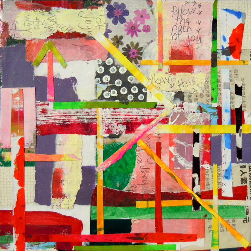 Collage kunstwerk 'The path of joy'