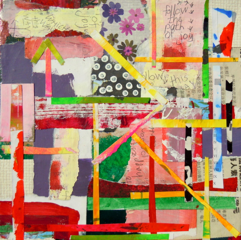Collage kunstwerk 'The path of joy'