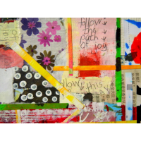 Collage kunstwerk 'The path of joy'