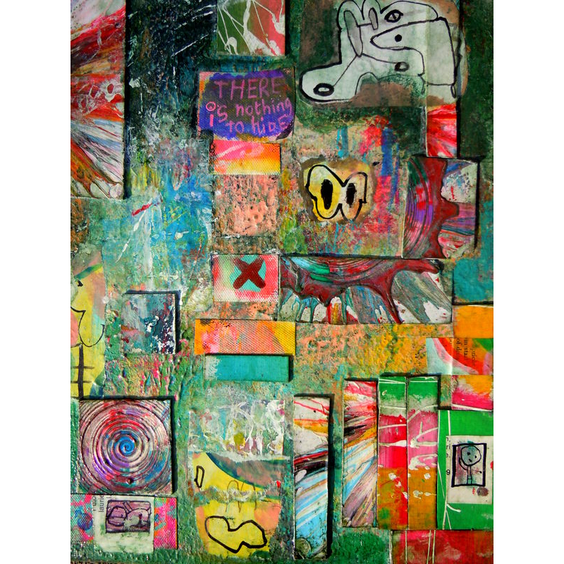 Collage kunstwerk 'There is nothing to hide'