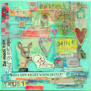 Collage kunstwerk 'Wees een licht voor jezelf' VERKOCHT