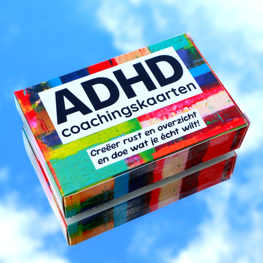 ADHD quotes Nederlands: ADHD coachingskaarten in een kleurrijk en kunstzinnig vormgegeven doosje