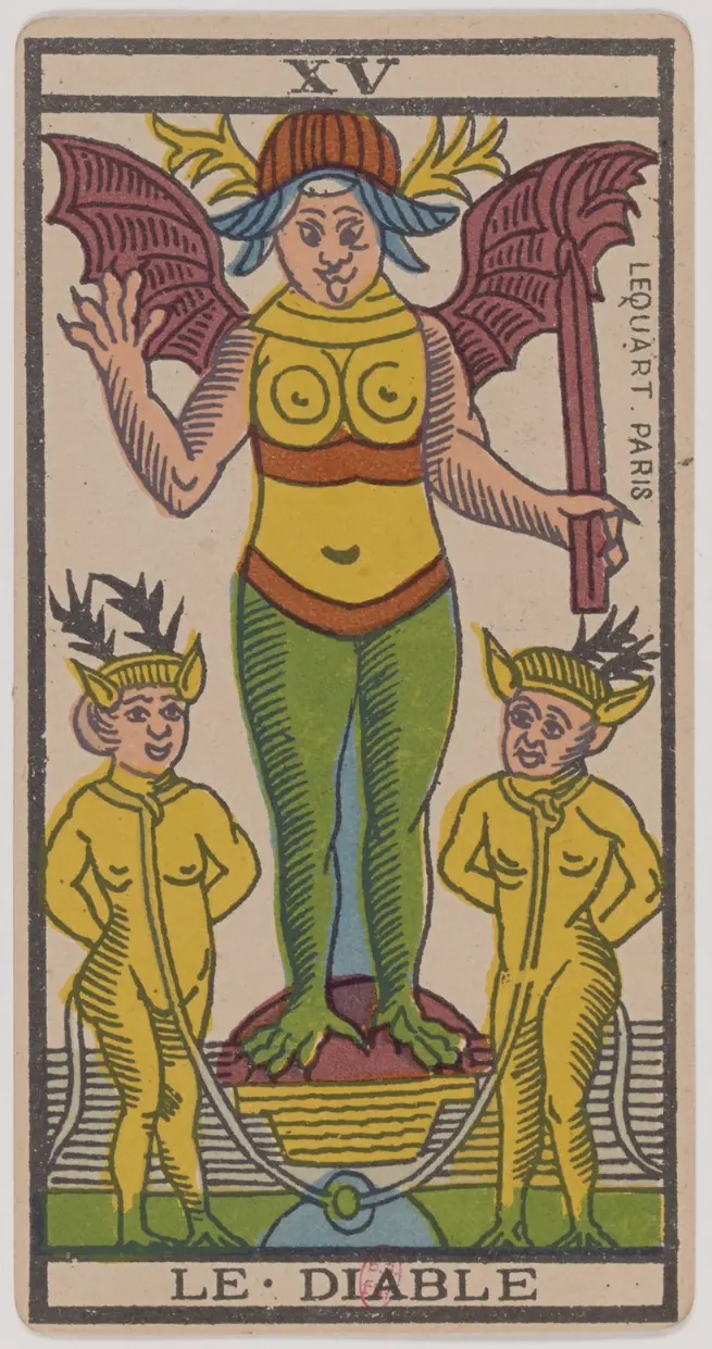 Tarotkaarten trekken - vintage tarotkaart de Duivel