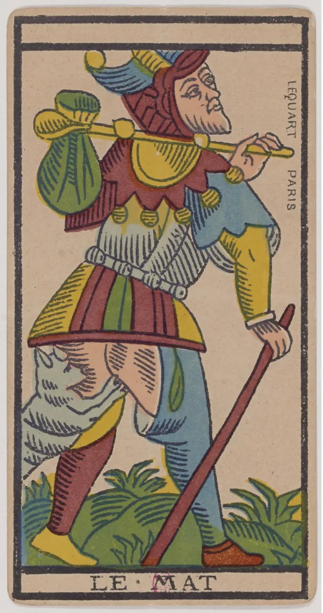 Tarotkaarten trekken - vintage tarotkaart de Dwaas