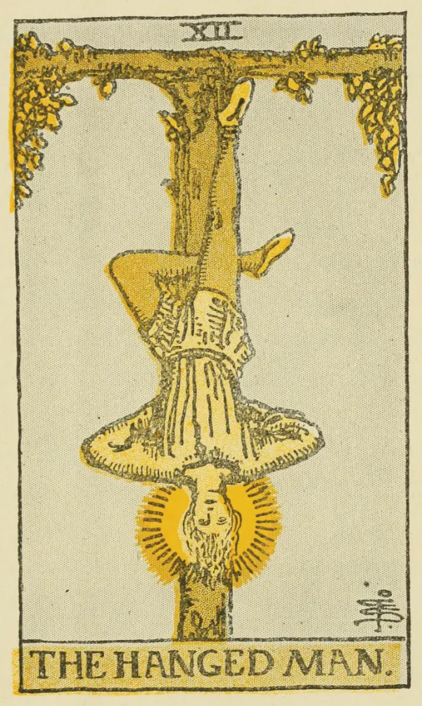 Tarotkaarten trekken - vintage tarotkaart de Gehangene