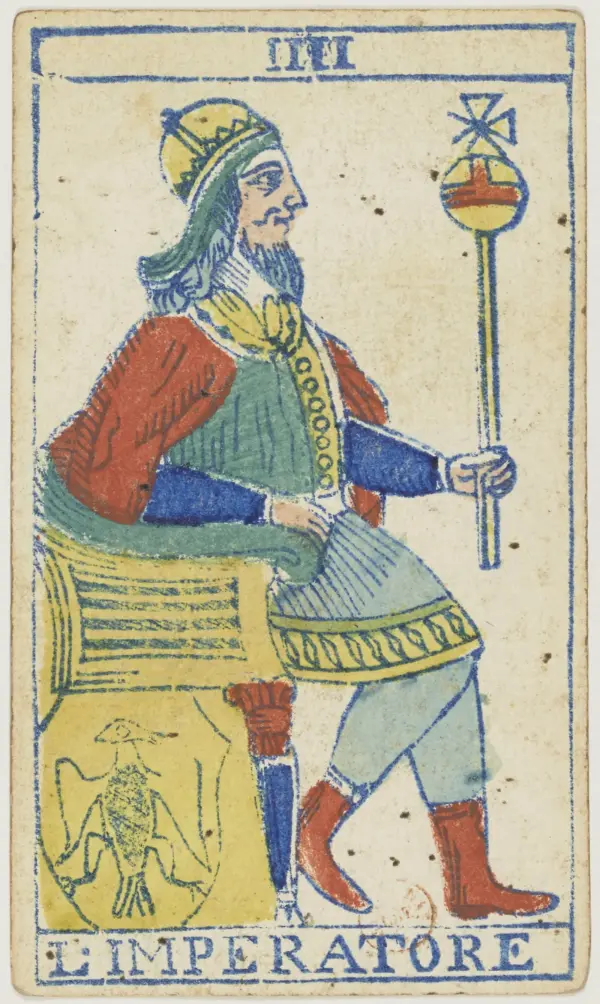 Tarotkaarten trekken - vintage tarotkaart de Keizer
