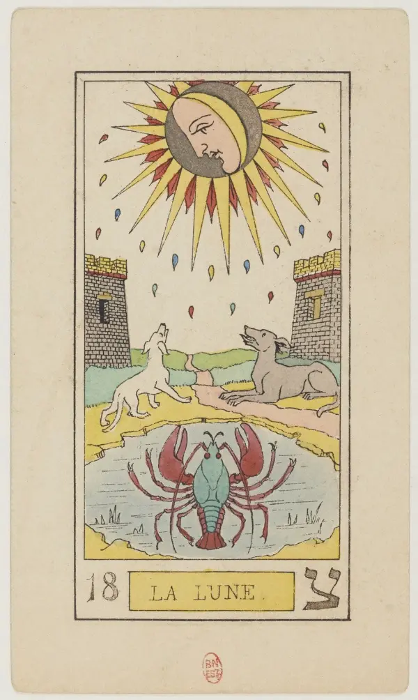 Tarotkaarten trekken - vintage tarotkaart de Maan