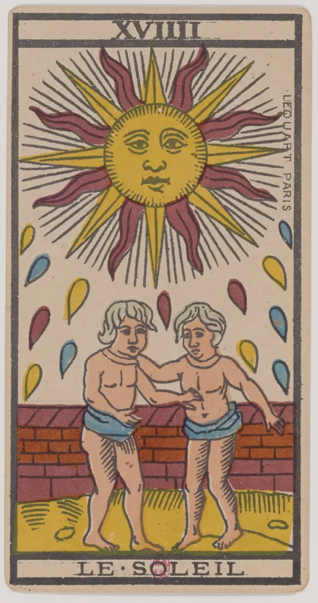 Tarotkaarten trekken - vintage tarotkaart de Zon